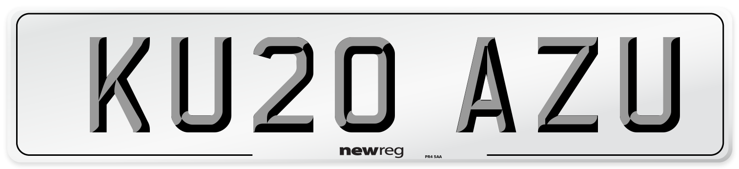 KU20 AZU Number Plate from New Reg